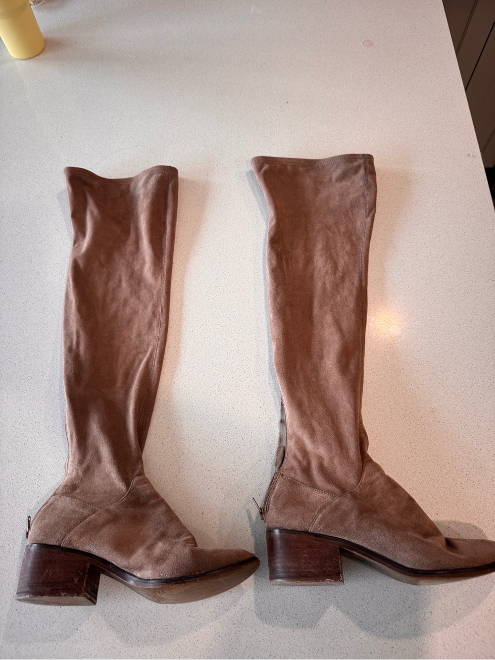 Steve Madden Taupe Suede Over-the-Knee Boots